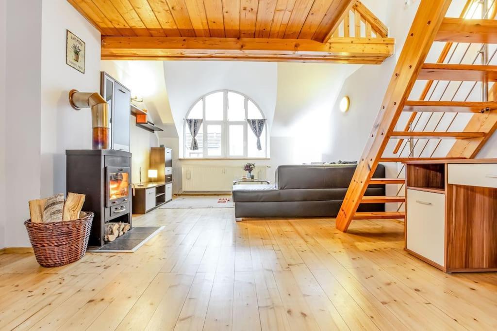 Utulny A Prostorny Podkrovni Byt S Krbovymi Kamny Ceske Budejovice Esterno foto